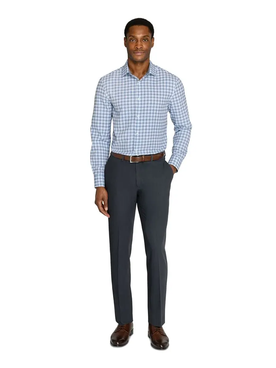 Рубашка классическая с воротником-стойкой, slim fit ConStruct — изображение 2 из 5, синий/белый