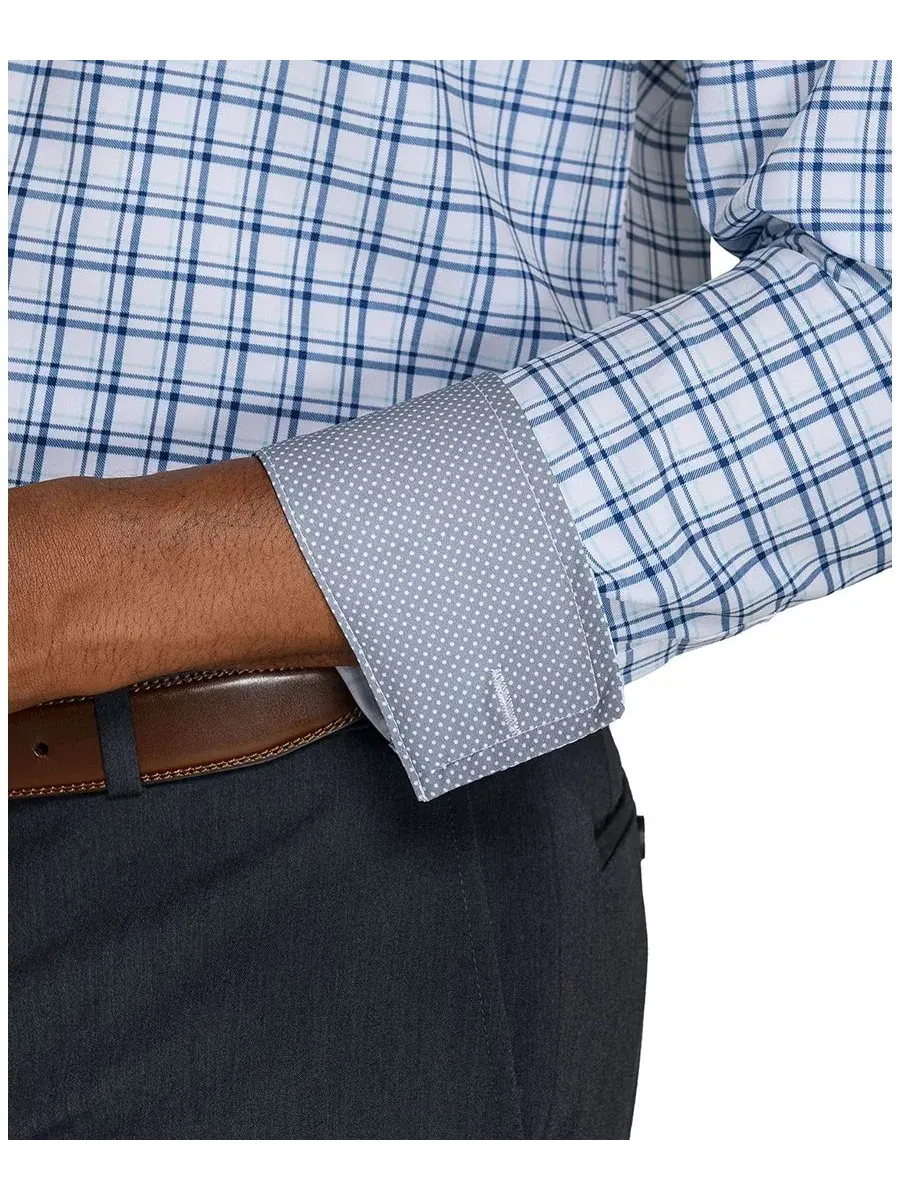 Рубашка классическая с воротником-стойкой, slim fit ConStruct — изображение 4 из 5, синий/белый