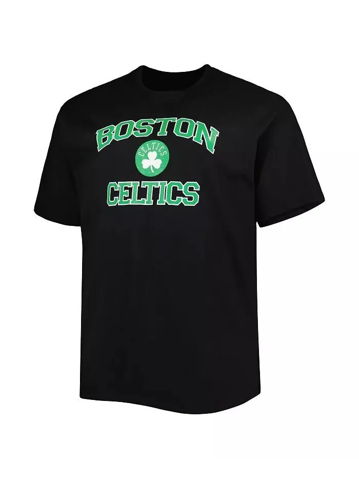 Мужская черная футболка Boston Celtics Big and Tall Heart & Soul Profile — изображение 2 из 3, черный
