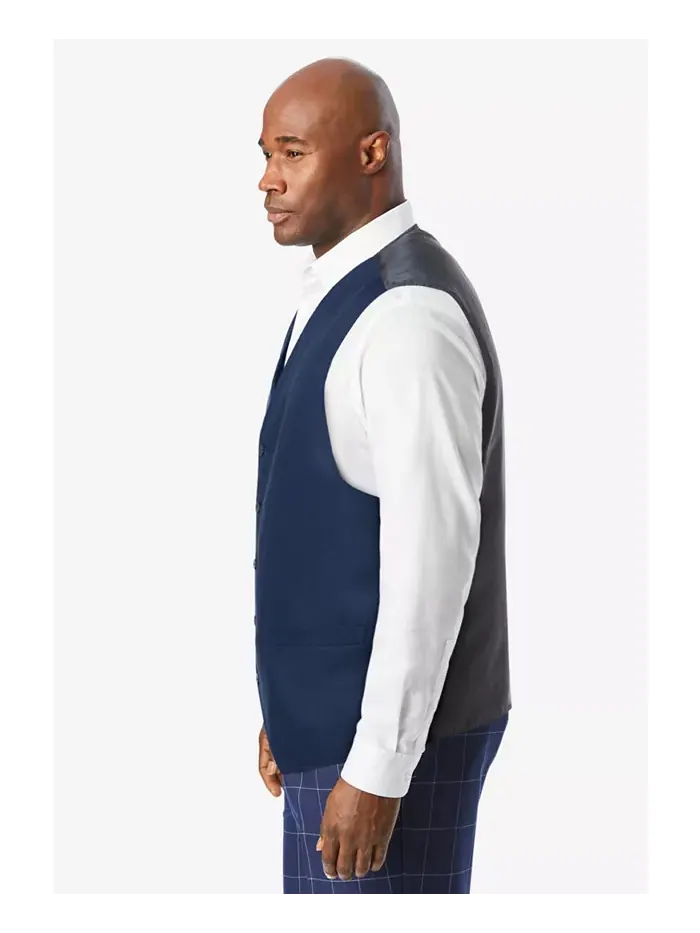Жилет костюмный Big & Tall KS Signature Collection Easy Movement на 5 пуговиц KingSize — изображение 2 из 3, темно-синий
