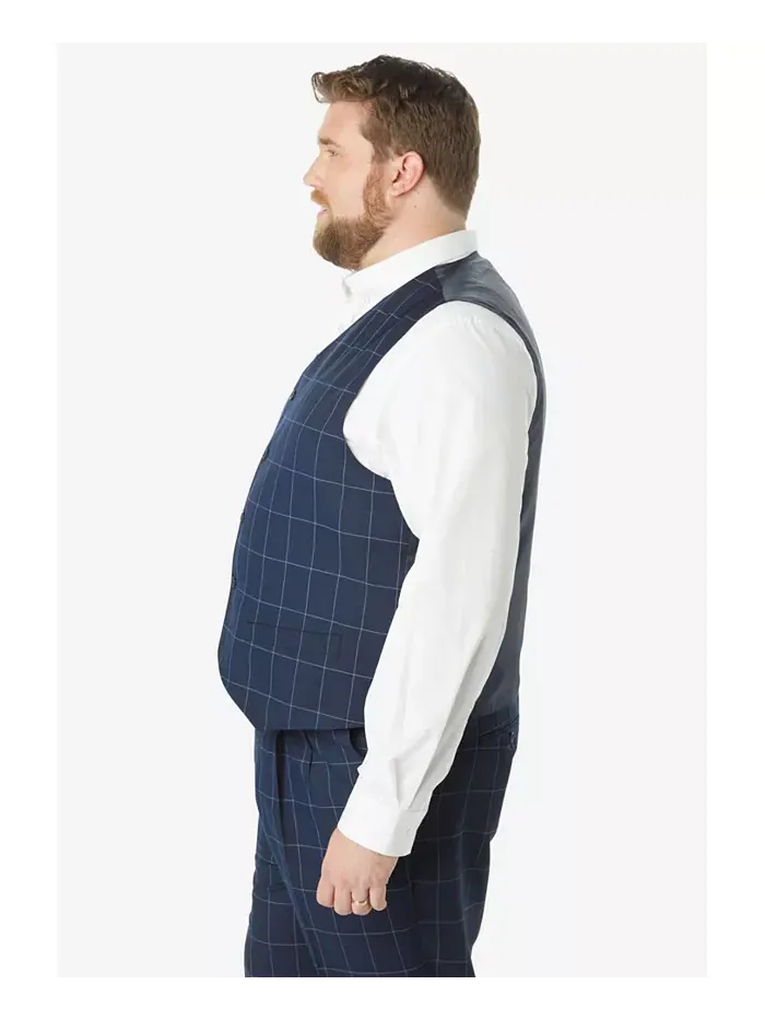 Жилет костюмный Big & Tall KS Signature Collection Easy Movement на 5 пуговиц KingSize — изображение 3 из 3, темно-синий