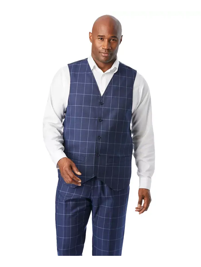 Жилет костюмный Big & Tall KS Signature Collection Easy Movement на 5 пуговиц KingSize — изображение 2 из 3, темно-синий