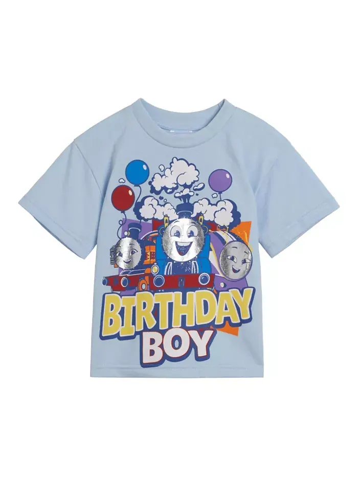 Футболка для мальчиков с металлизированным принтом "Birthday" Thomas & Friends — синий