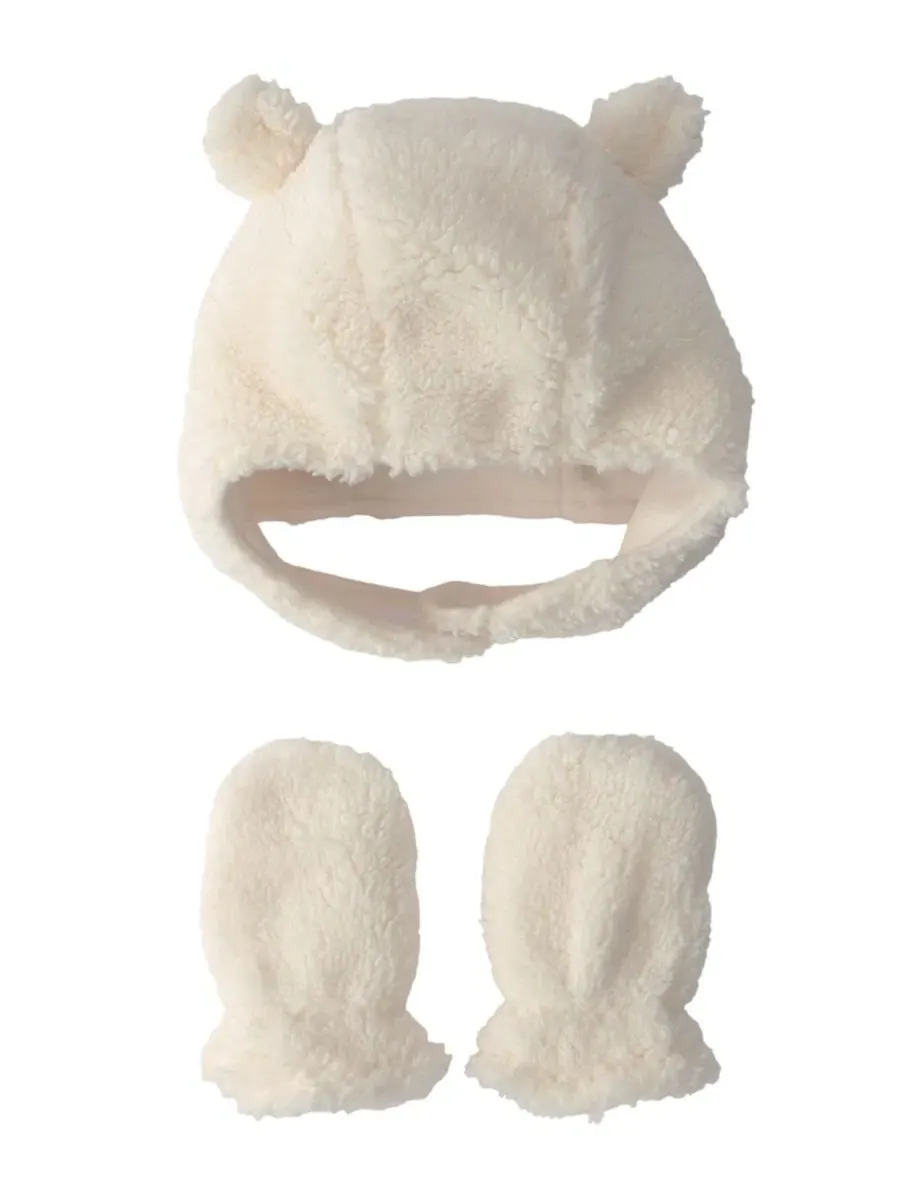 Комплект из шапки и варежек с ушками мишки Teddy Fleece Carter's