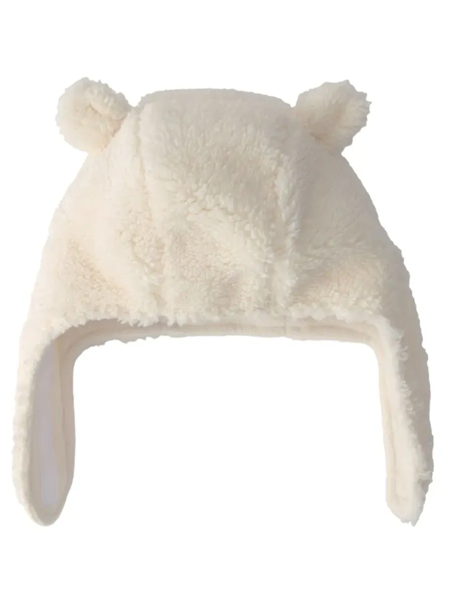Комплект из шапки и варежек с ушками мишки Teddy Fleece Carter's — изображение 2 из 4, белый