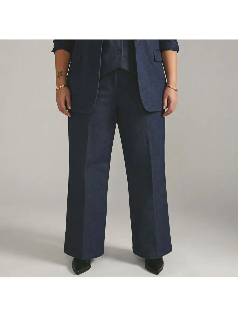 Брюки Nova Denim Look больших размеров Universal Standard — изображение 3 из 4, темный индиго