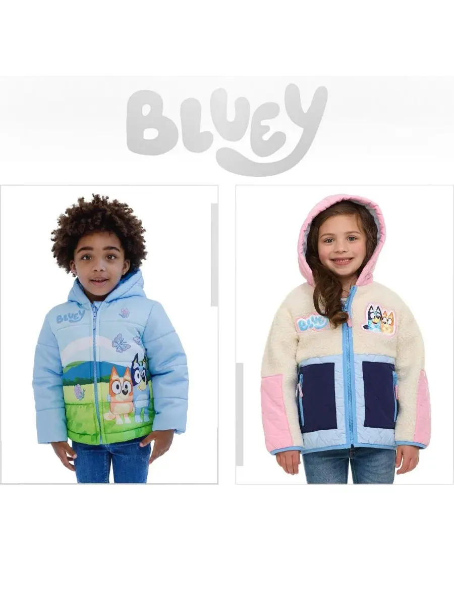 Детская куртка на молнии из флиса Bluey Bluey Bingo Pink Blue — изображение 3 из 3, розовый синий