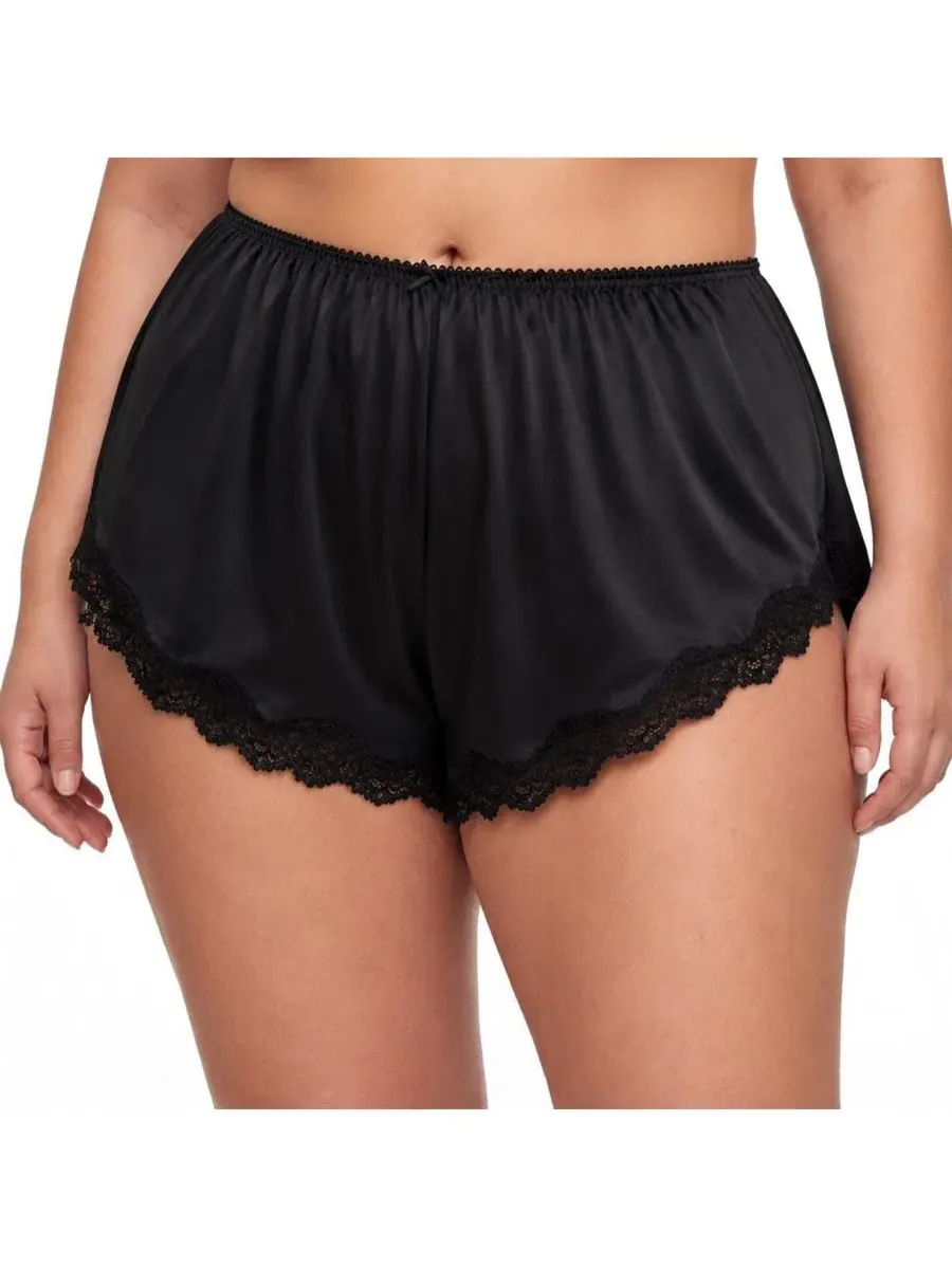 Трусы с кружевной отделкой Cheeky Lace Trim Short Torrid — черный