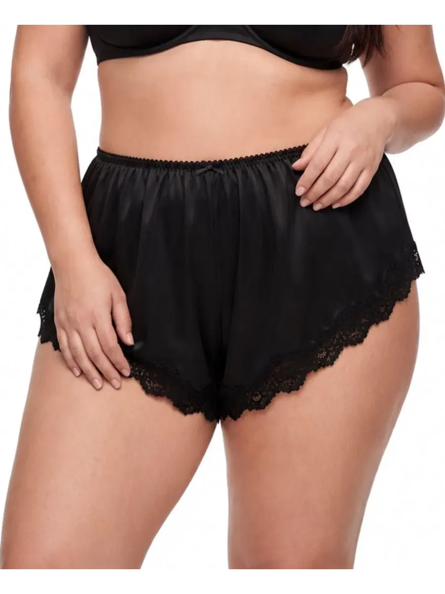 Трусы с кружевной отделкой Cheeky Lace Trim Short Torrid — изображение 2 из 4, насыщенный черный