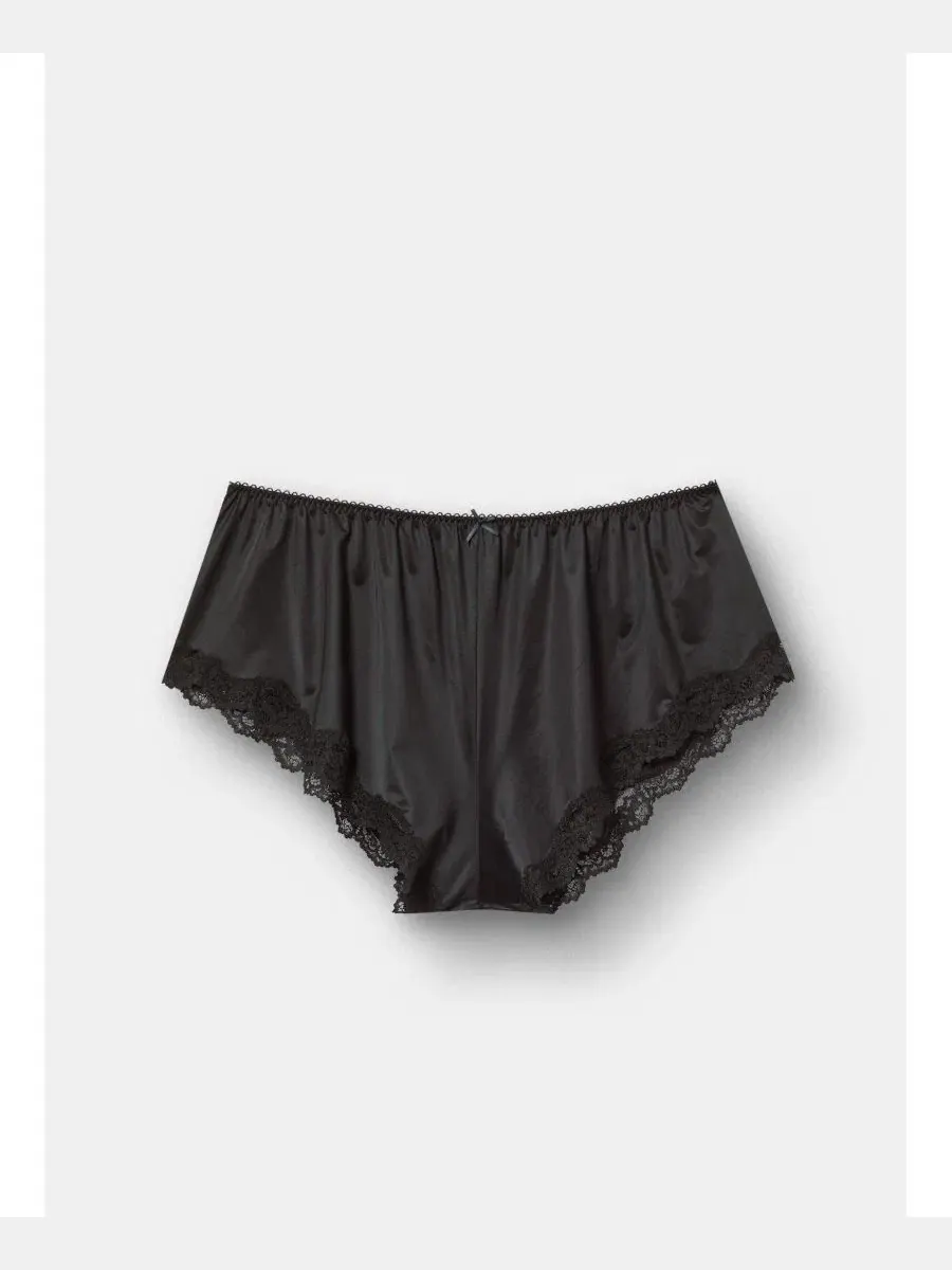Трусы с кружевной отделкой Cheeky Lace Trim Short Torrid — изображение 4 из 4, насыщенный черный