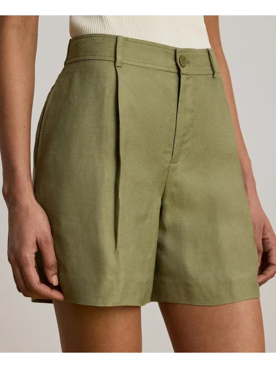 Шорты женские с защипами и стрелками Lauren Ralph Lauren — изображение 4 из 6, агава