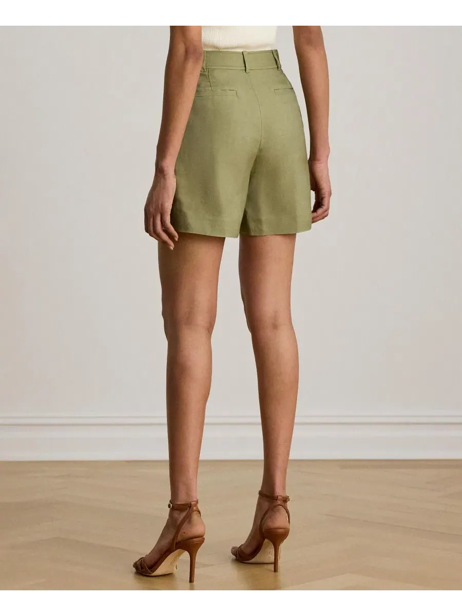 Шорты женские с защипами и стрелками Lauren Ralph Lauren — изображение 5 из 6, агава