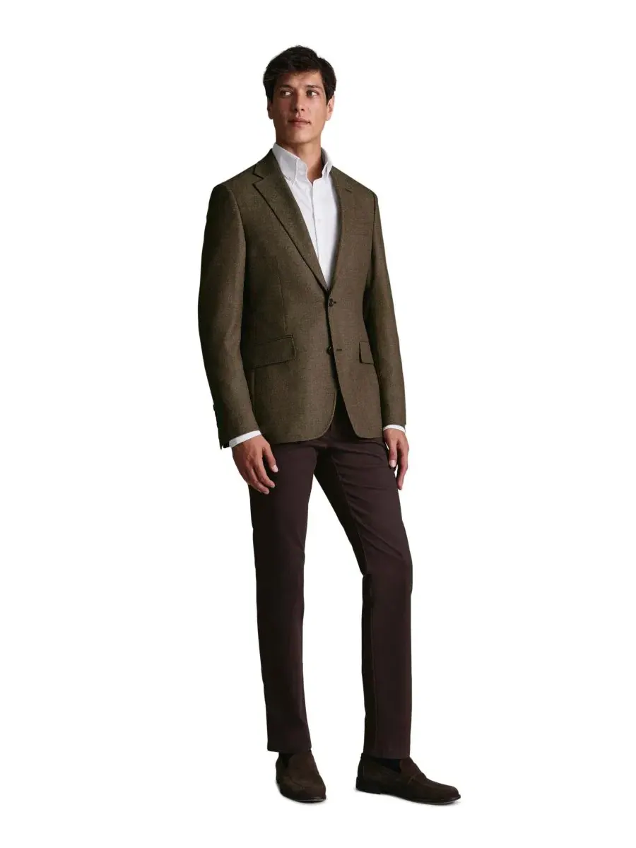 Пиджак мужской slim fit с лацканами Charles Tyrwhitt — изображение 2 из 5, тауп