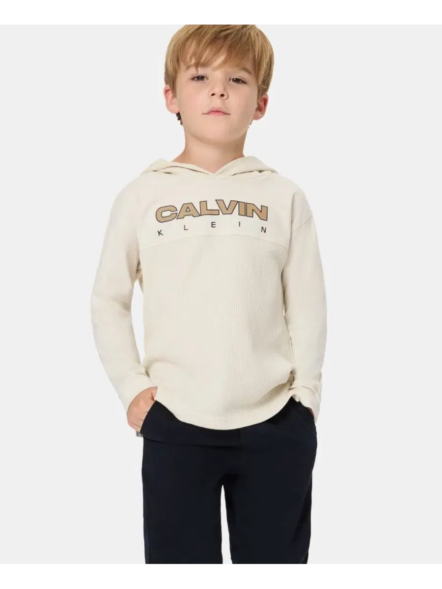 Комплект из худи и брюк Calvin Klein — изображение 2 из 8, серебристый/черный