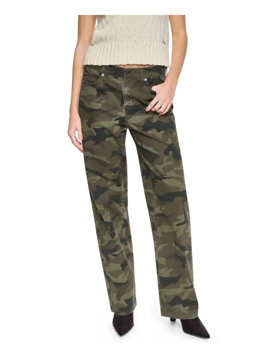 Джинсы прямого кроя с камуфляжным принтом City Camo Olivenite DKNY Jeans