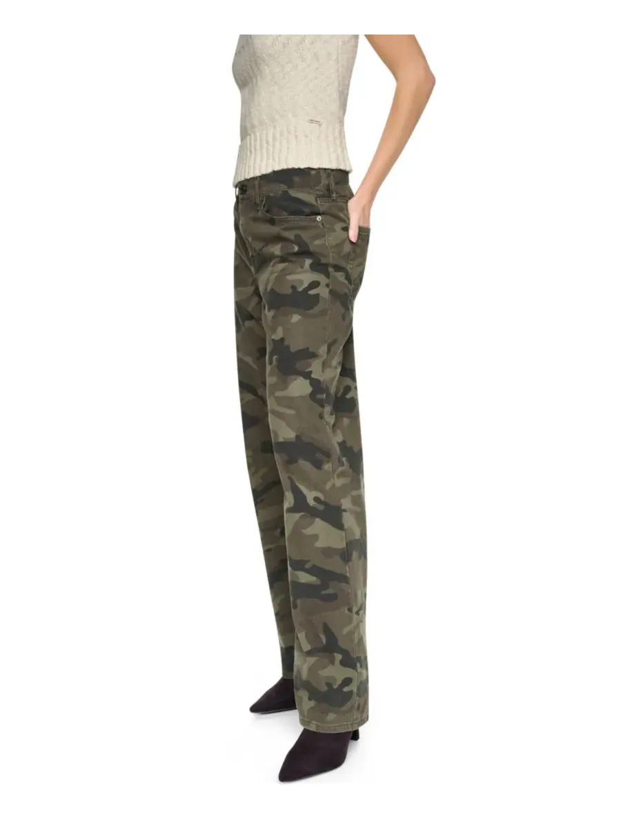 Джинсы прямого кроя с камуфляжным принтом City Camo Olivenite DKNY Jeans — изображение 3 из 4, зеленый