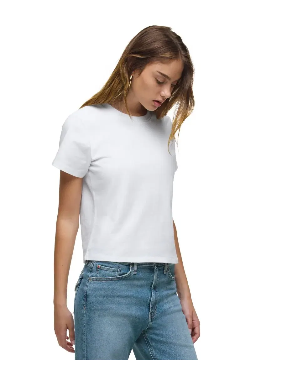 Футболка женская свободного кроя с коротким рукавом Hudson Jeans — изображение 2 из 4, белый