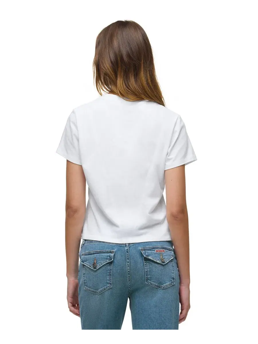Футболка женская свободного кроя с коротким рукавом Hudson Jeans — изображение 4 из 4, белый