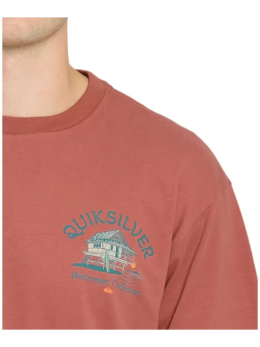 Мужская футболка с коротким рукавом Quiksilver Tiki Hut Quiksilver Waterman — изображение 3 из 3, красный
