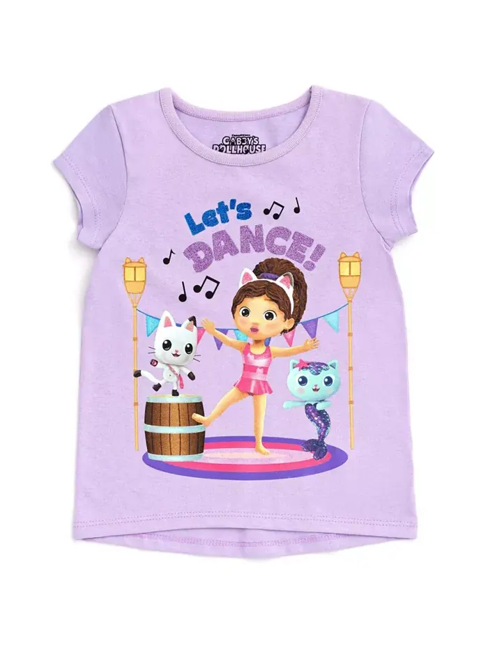 Футболки для девочек Dreamworks Gabby's Dollhouse, набор из 3 штук, для малышей и детей — изображение 7 из 7, розовый