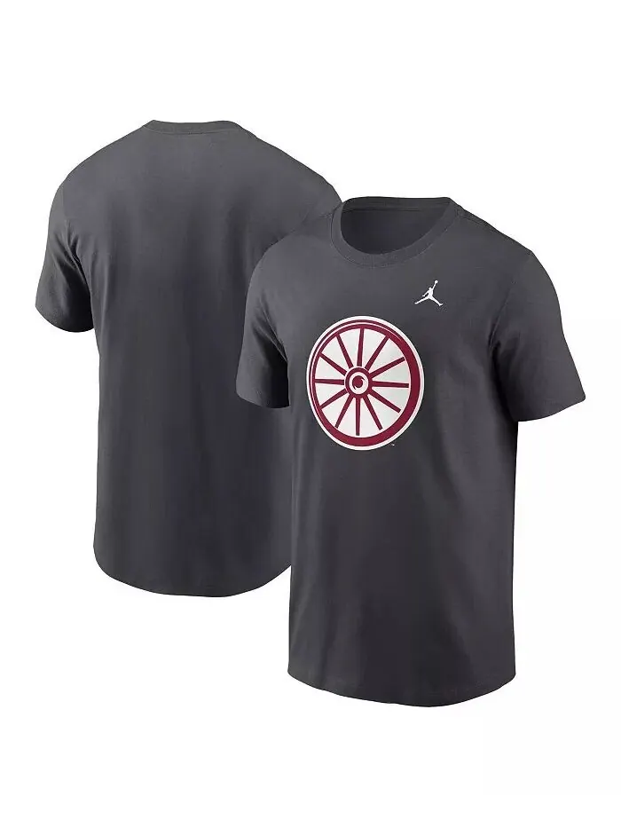 Мужская футболка Oklahoma Sooners Primetime Evergreen Alternate Logo цвета антрацит Jordan