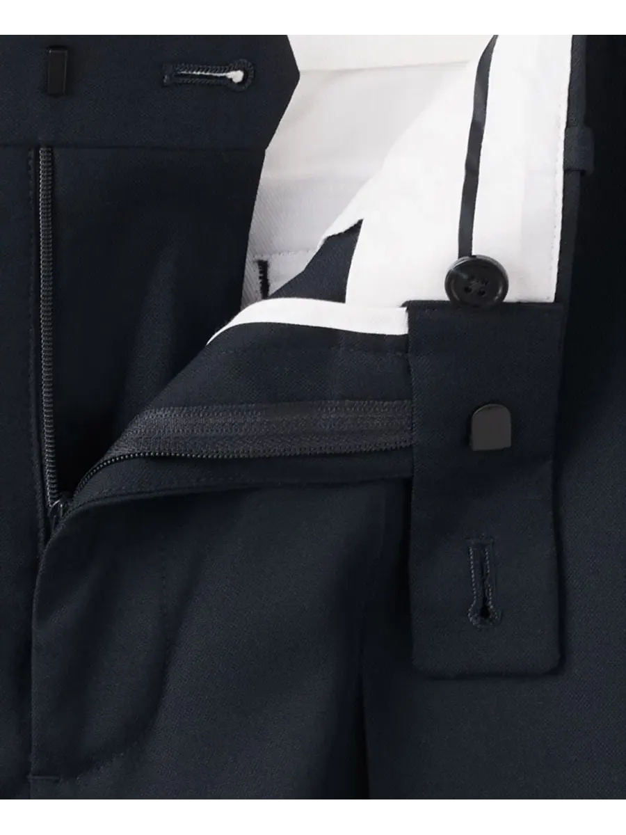 Брюки классические мужские с защипами Milan Slim-Fit MANGO — изображение 3 из 7, темно-синий