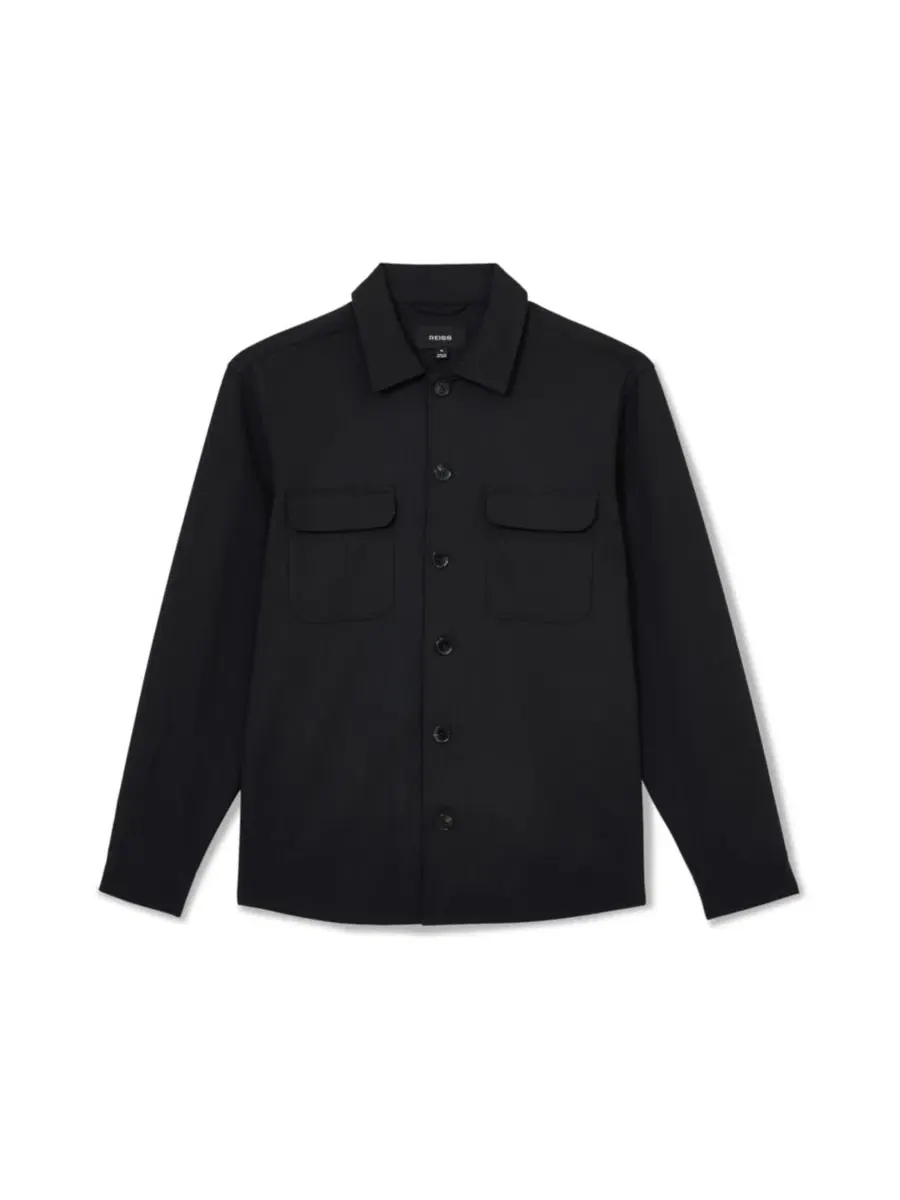 Мужская рубашка-оверширт Peshi Button Through Twin Pocket REISS — изображение 4 из 5, темно-синий