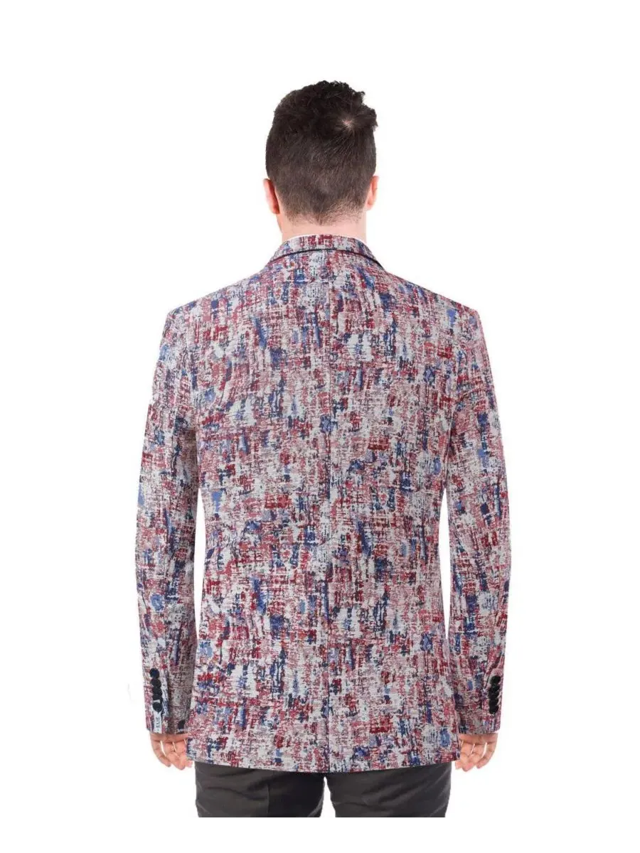 Мужской пиджак Slim Fit с красным цветом Elie Balleh — изображение 2 из 5, красный