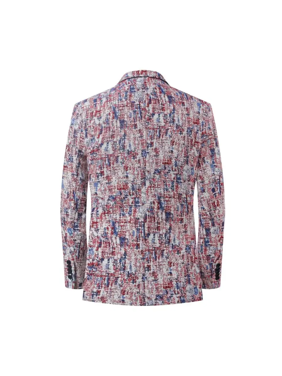 Мужской пиджак Slim Fit с красным цветом Elie Balleh — изображение 4 из 5, красный