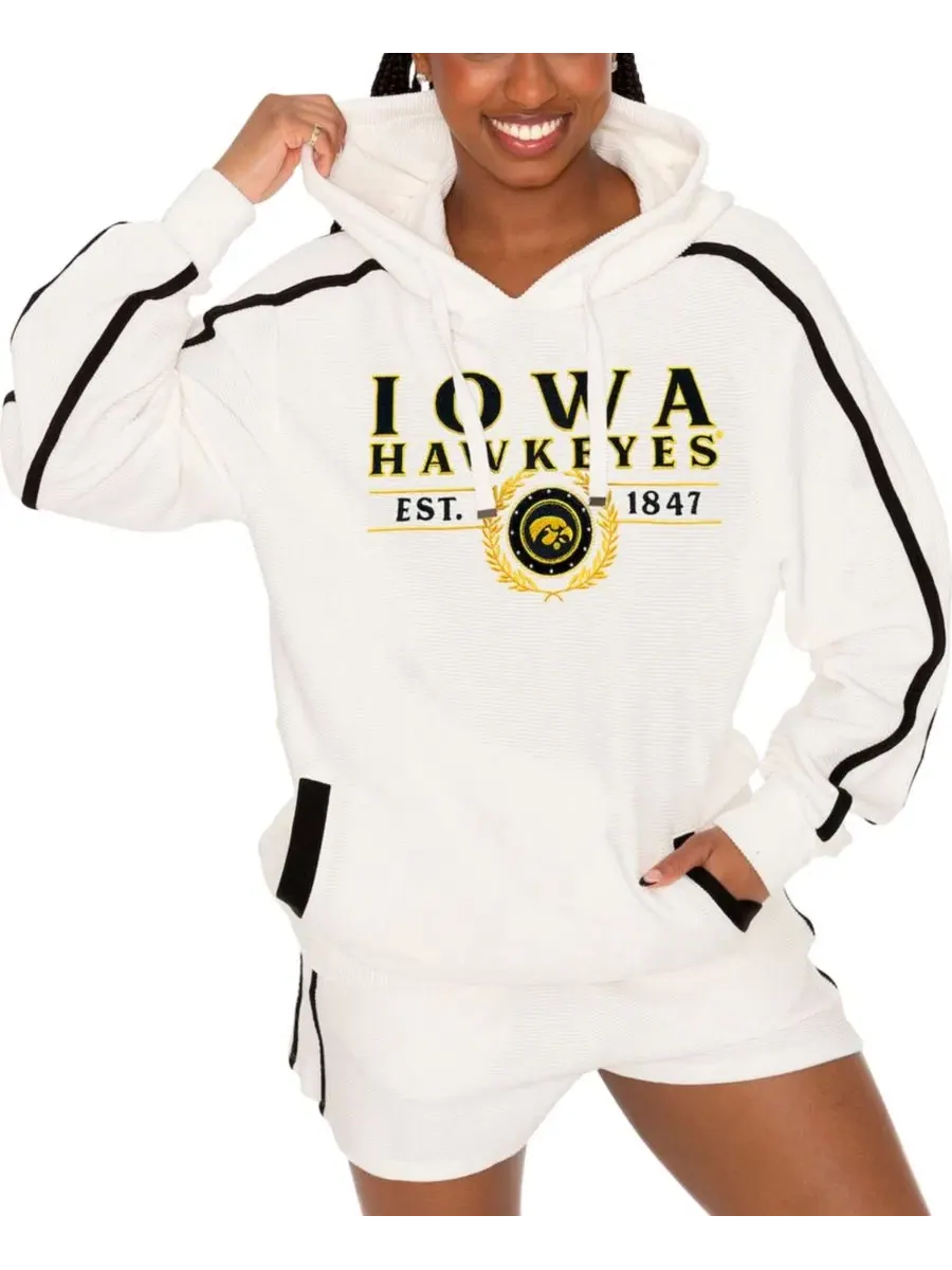 Комплект пуловер-худи и шорт с вышивкой Iowa Hawkeyes Down, Set, Go Gameday Couture