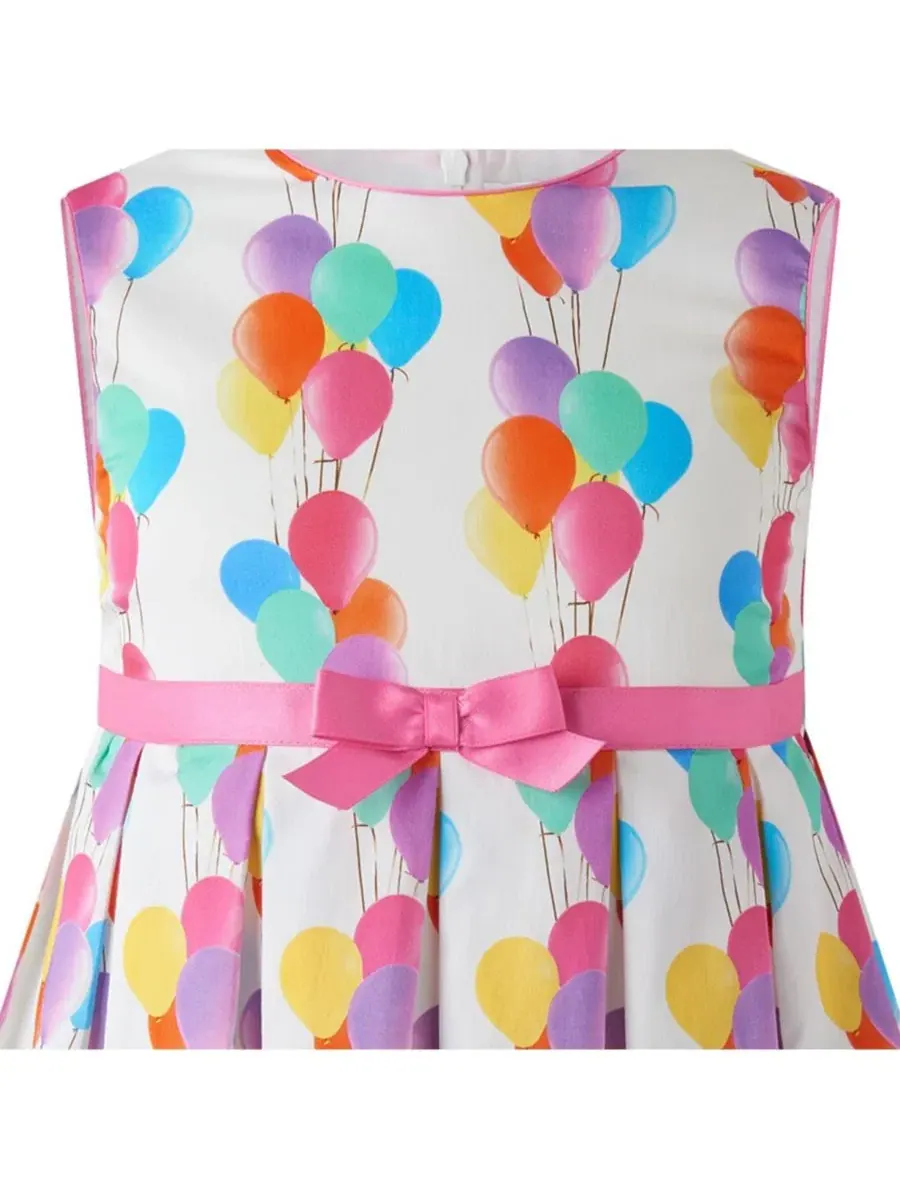 Платье с принтом Balloon Pleated Rachel Riley — изображение 3 из 3, розовый