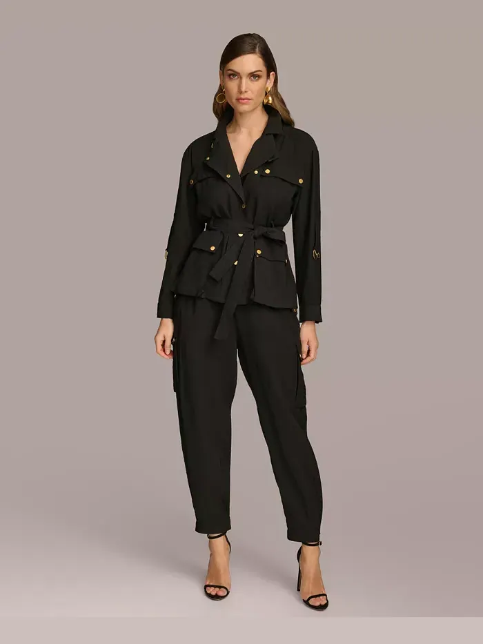 Женская куртка с поясом и карманами Donna Karan New York