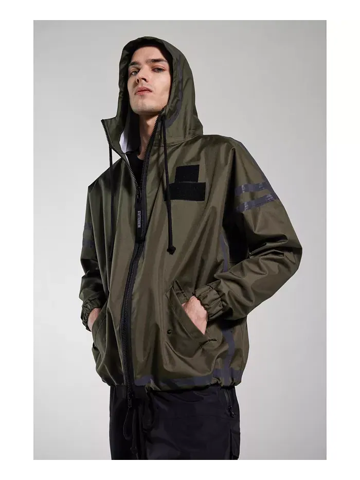 Мужская куртка с капюшоном Forsa на молнии Stutterheim — зеленый