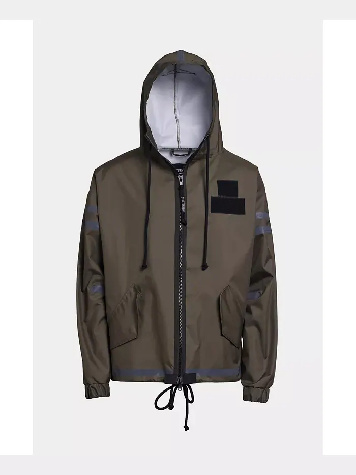 Мужская куртка с капюшоном Forsa на молнии Stutterheim — изображение 3 из 8, зеленый