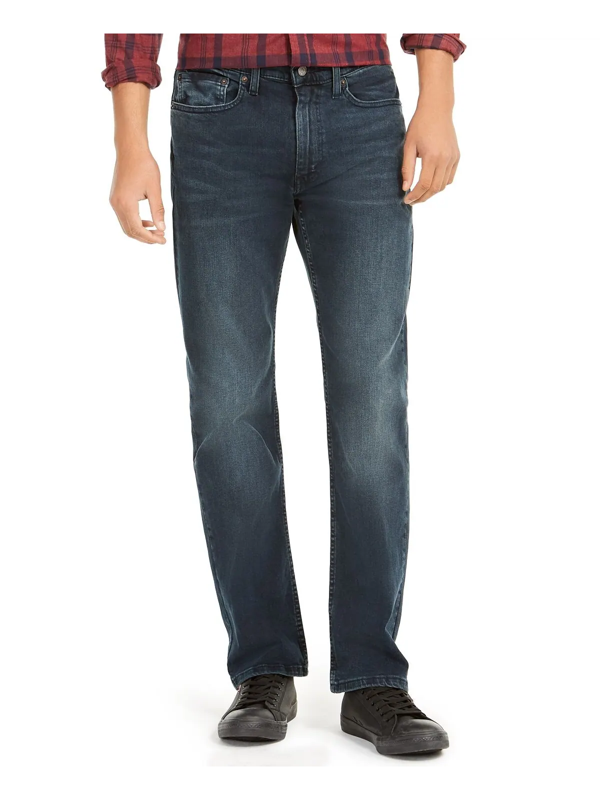 Джинсы Levi’s 514 Flex Straight-Fit, темно-синий с эффектом лёгкой потёртости