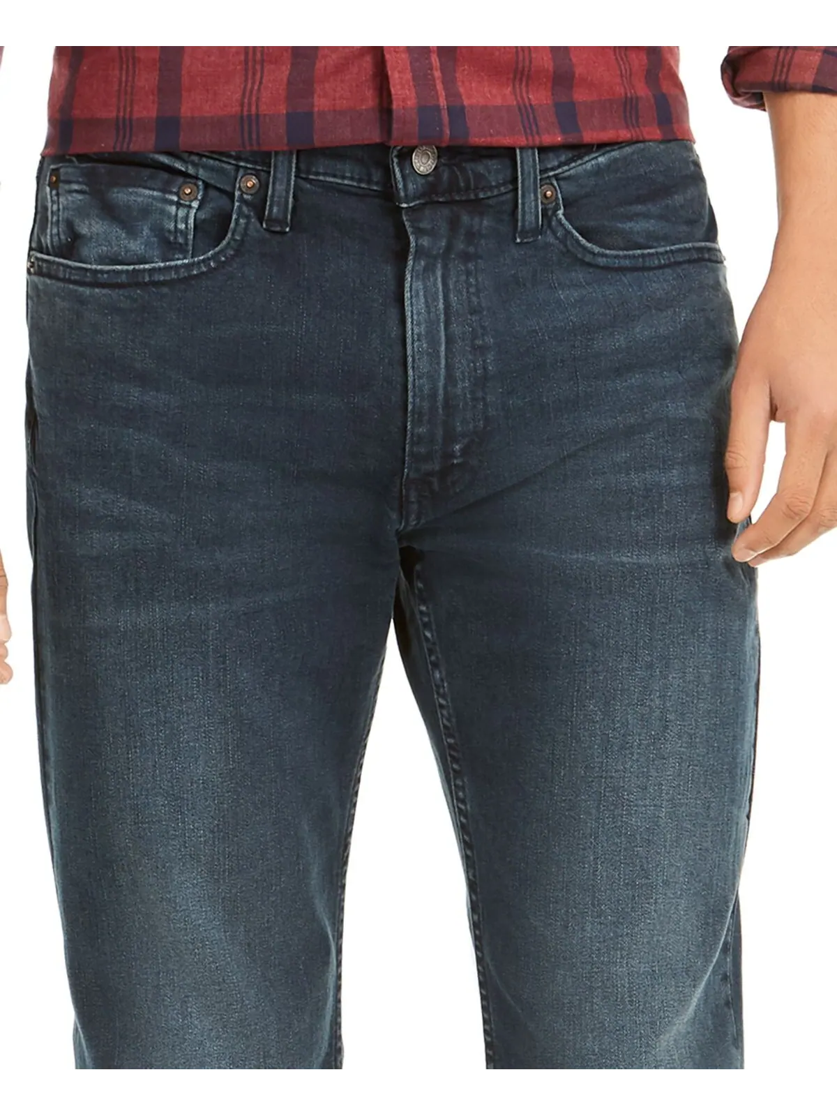 Джинсы Levi’s 514 Flex Straight-Fit, темно-синий с эффектом лёгкой потёртости — изображение 4 из 10