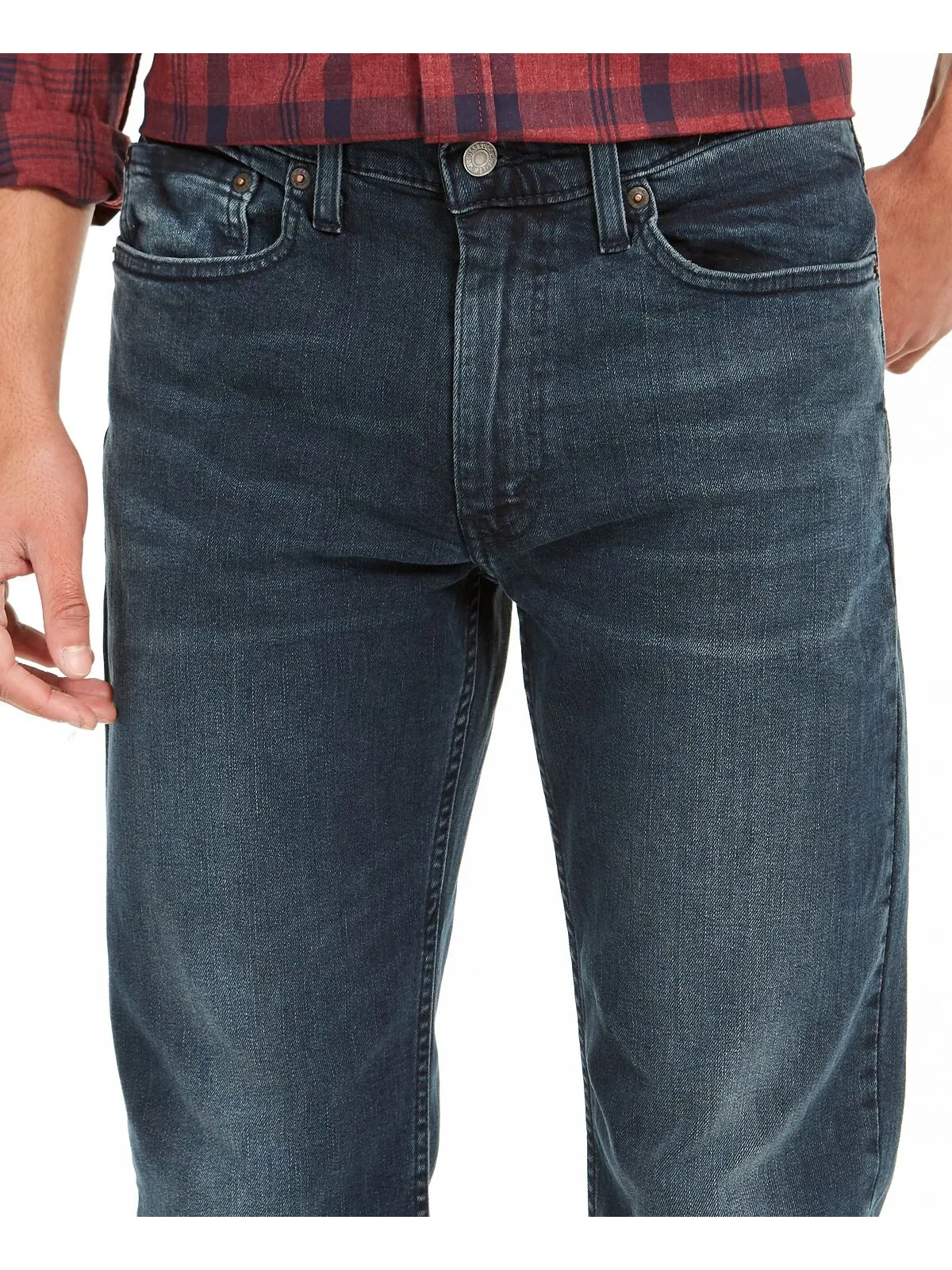 Джинсы Levi’s 514 Flex Straight-Fit, темно-синий с эффектом лёгкой потёртости — изображение 8 из 10