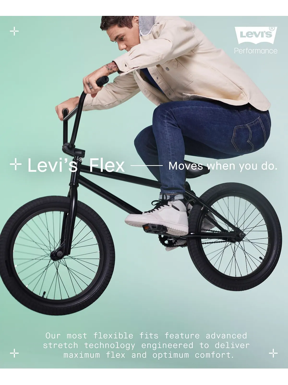 Джинсы Levi’s 514 Flex Straight-Fit, темно-синий с эффектом лёгкой потёртости — изображение 9 из 10