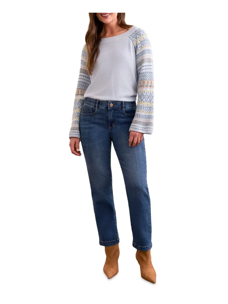 Женские джинсы Audrey Boundless Stretch Denim Straight Leg Crop Jeans из эластичного денима прямого