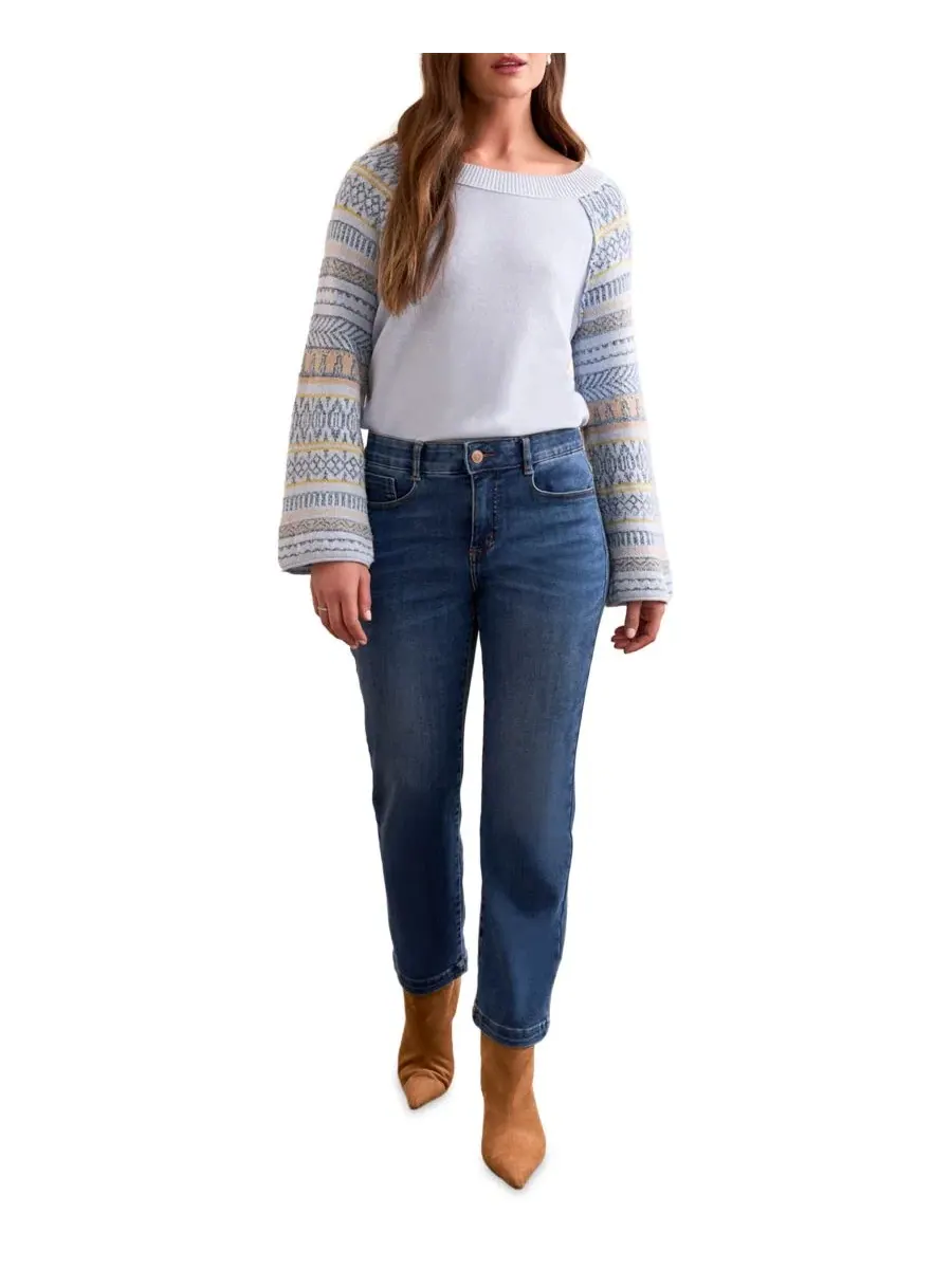 Женские джинсы Audrey Boundless Stretch Denim Straight Leg Crop Jeans из эластичного денима прямого — изображение 2 из 4