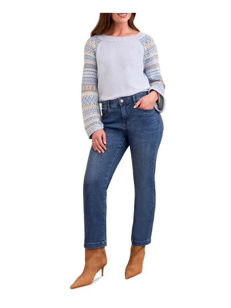 Женские джинсы Audrey Boundless Stretch Denim Straight Leg Crop Jeans из эластичного денима прямого — изображение 3 из 4