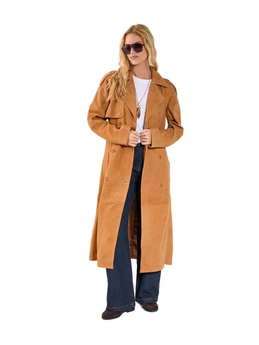 Женский тренч из натуральной замши Nasty Gal