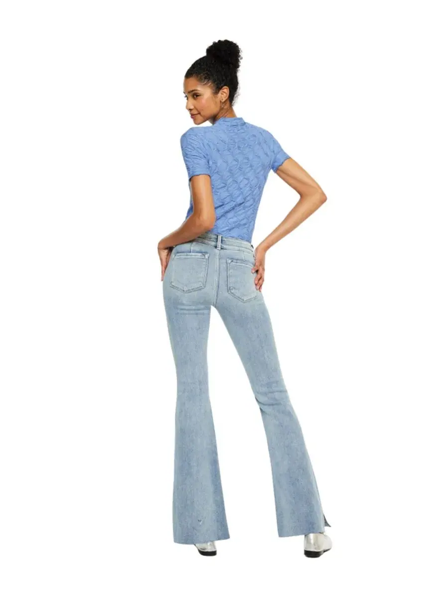 Женские джинсы Selena Mid Rise Double Waistband Flare Kancan — изображение 2 из 5, средняя отмывка