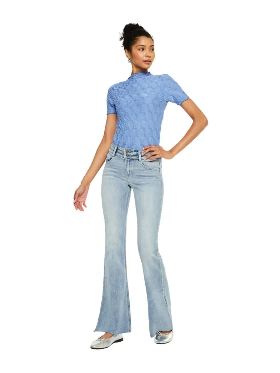 Женские джинсы Selena Mid Rise Double Waistband Flare Kancan — изображение 3 из 5, средняя отмывка