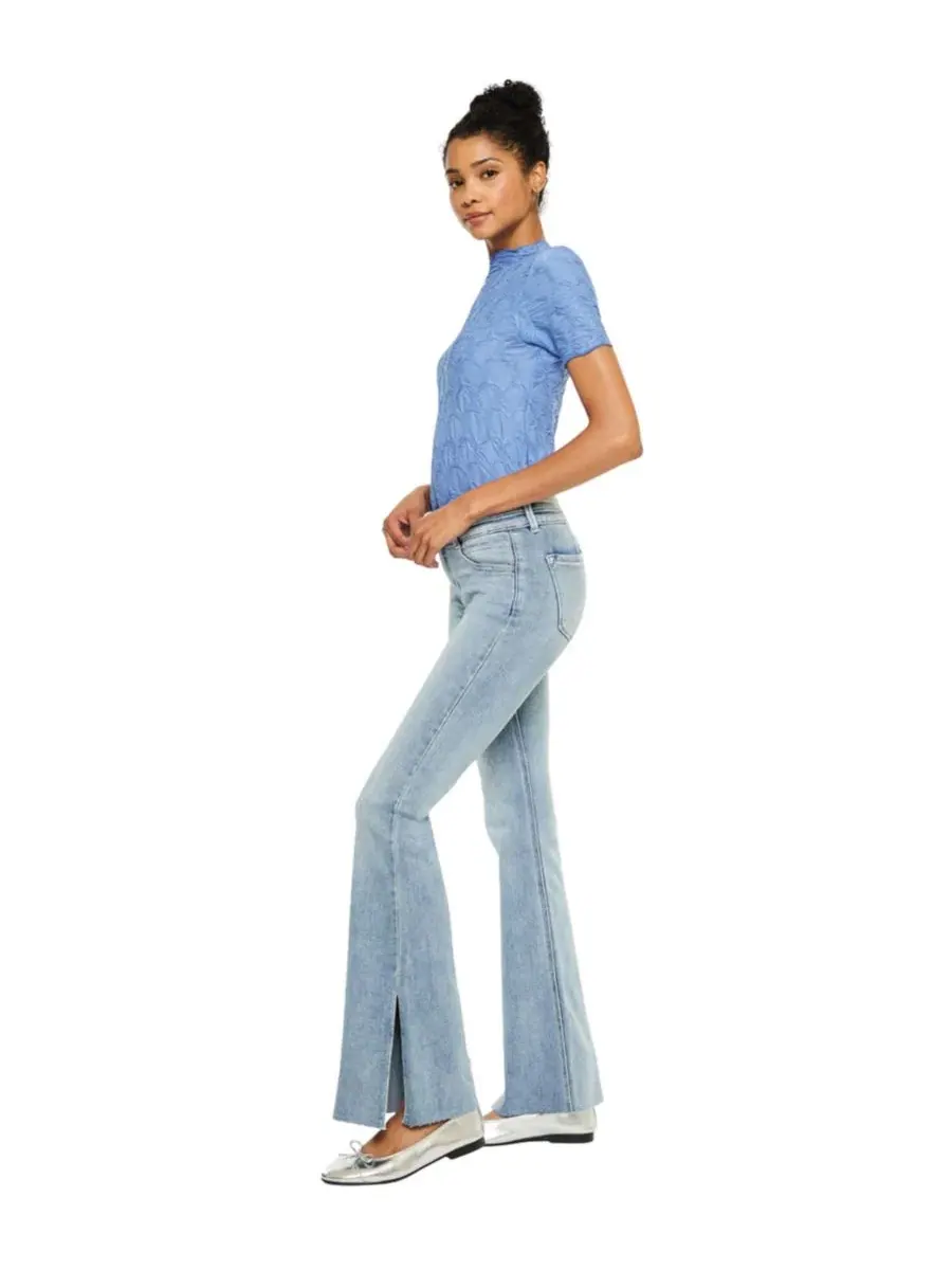 Женские джинсы Selena Mid Rise Double Waistband Flare Kancan — изображение 5 из 5, средняя отмывка