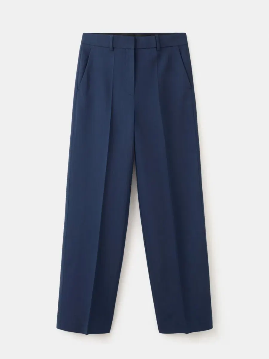 Женские прямые брюки с низкой посадкой (Selection Women's Straight Low-Rise Suit Pants) Mango — изображение 2 из 7, синий