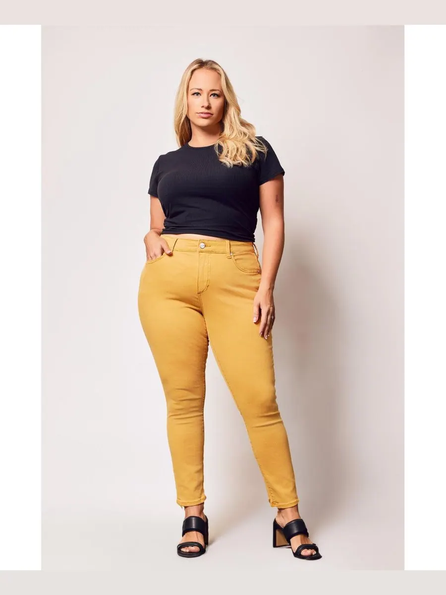 Узкие брюки с высокой посадкой больших размеров SLINK Jeans