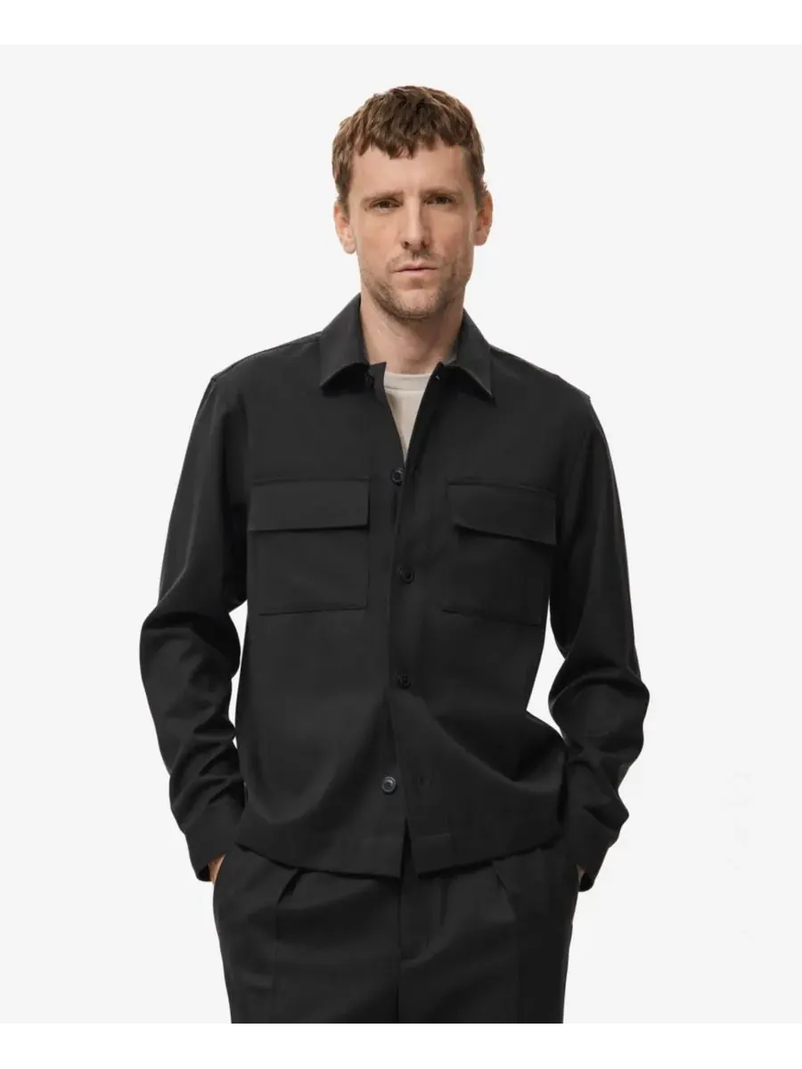 Мужская фланелевая рубашка с карманами MANGO