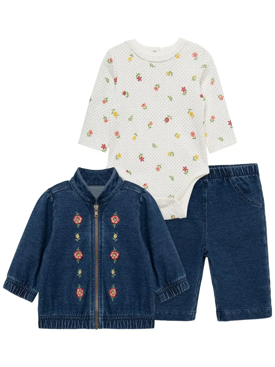 Комплект из боди, куртки и брюк Blossom Blues Little Me