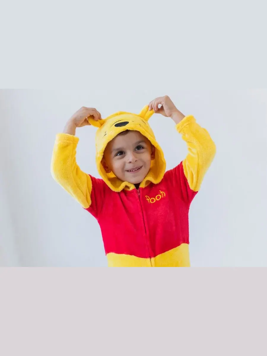 Детский комбинезон-пижама Cosplay Hooded One Piece Winnie the Pooh — изображение 4 из 6, желтый красный